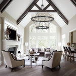 Copper plated modern glass lampshade chandelier