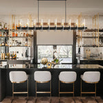 Copper plated modern glass lampshade chandelier
