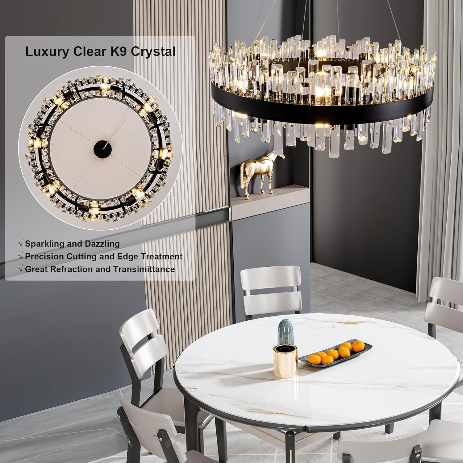 Modern Double-Layer Crystal Chandelier
