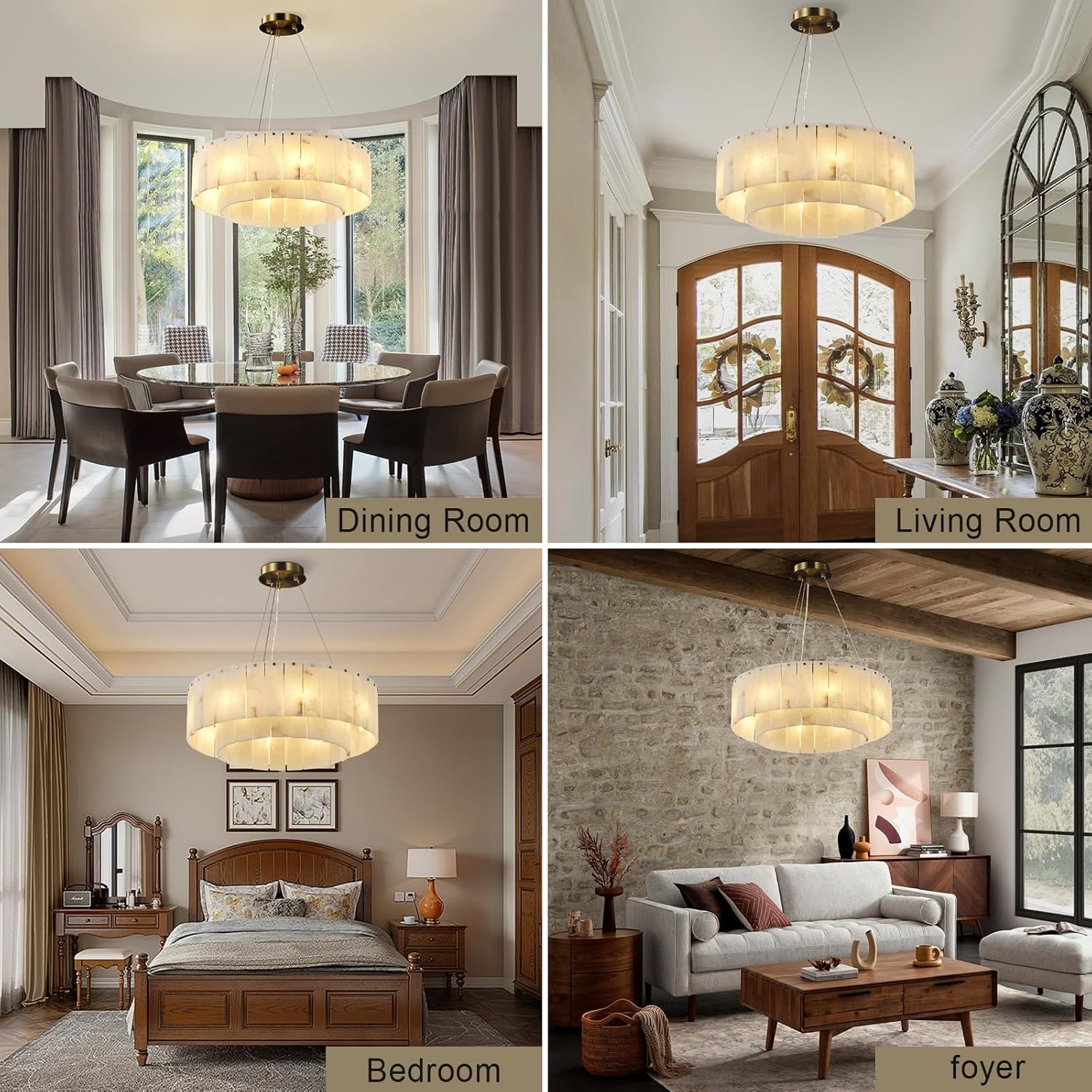 Modern alabaster chandelier