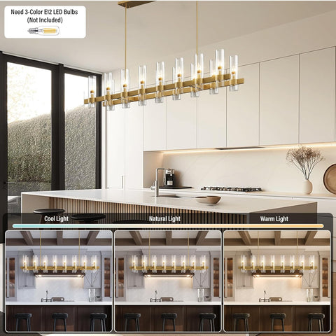 Copper-plated modern glass lampshade chandelier