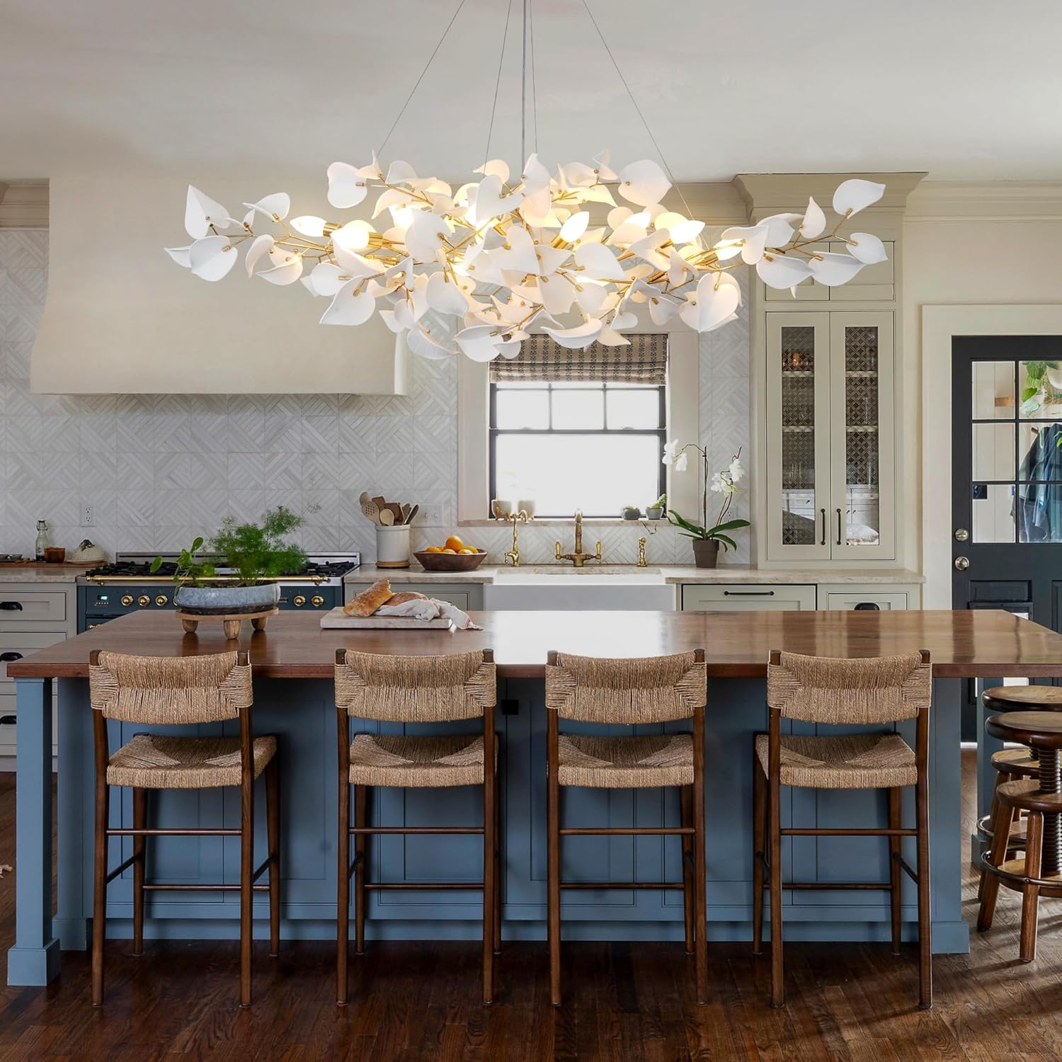 Ceramic Ginkgo Leaf Chandelier