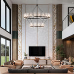 Copper plated modern glass lampshade chandelier