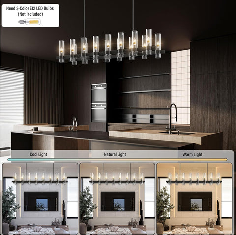 Copper-plated modern glass lampshade chandelier