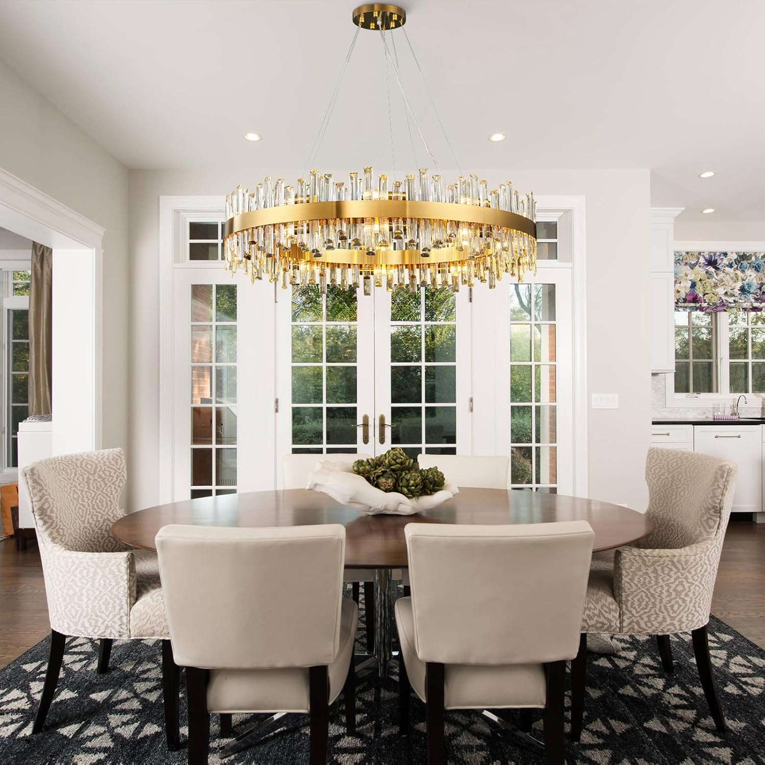 Modern Double-Layer Crystal Chandelier