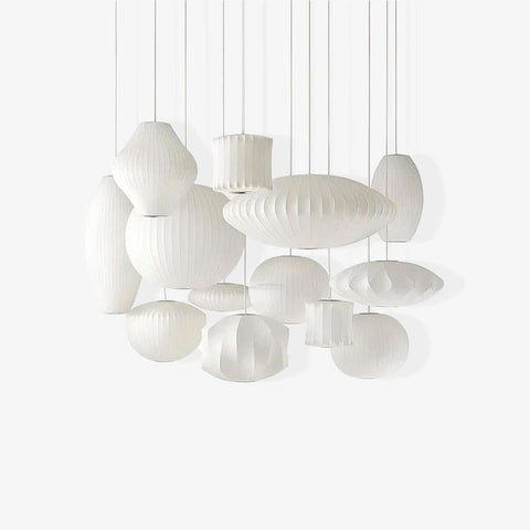 Bubble Pendant Light with Artificial Silk Lampshade - Yiosilamp