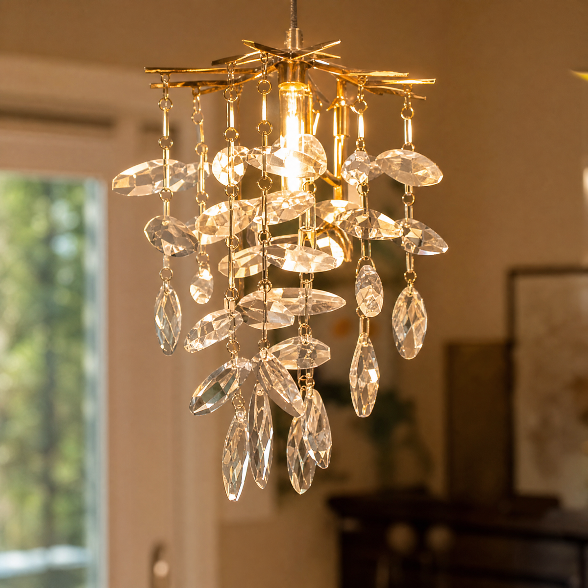 8.5" Luxury Crystal Tree Branch Mini Pendant Light