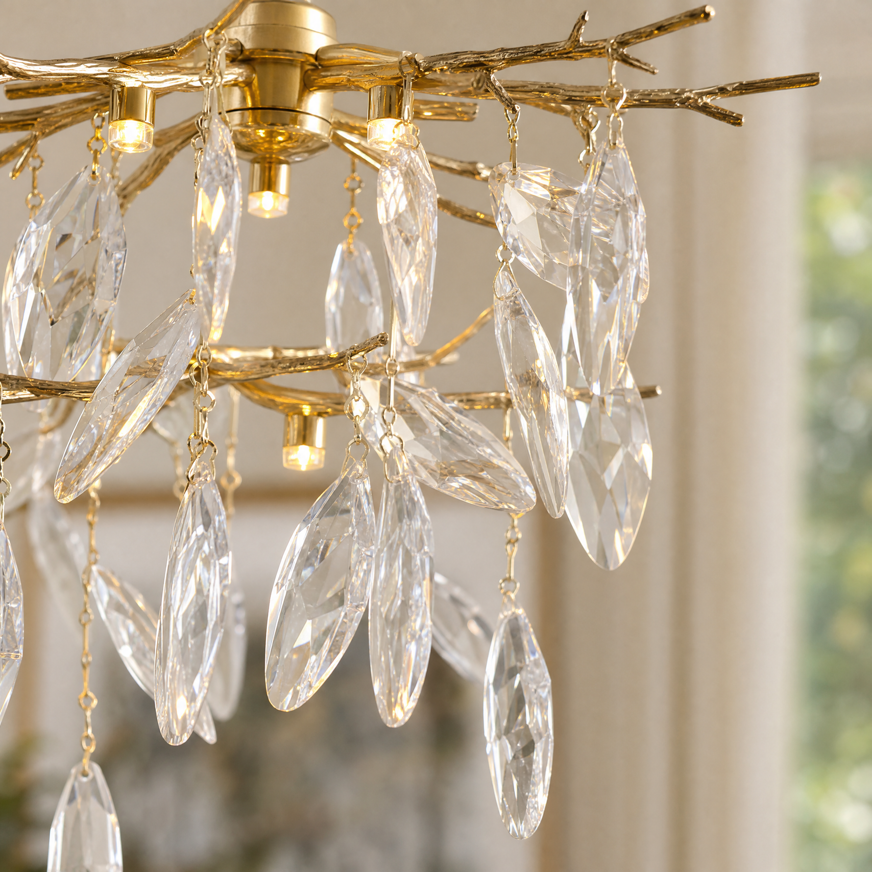8.5" Luxury Crystal Tree Branch Mini Pendant Light