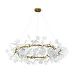 Gingko Chandelier O Luxury Ceramic Leaf Ceiling Light