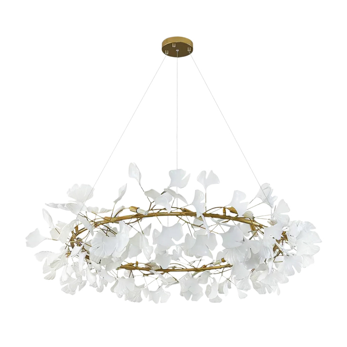 Gingko Chandelier O Luxury Ceramic Leaf Ceiling Light