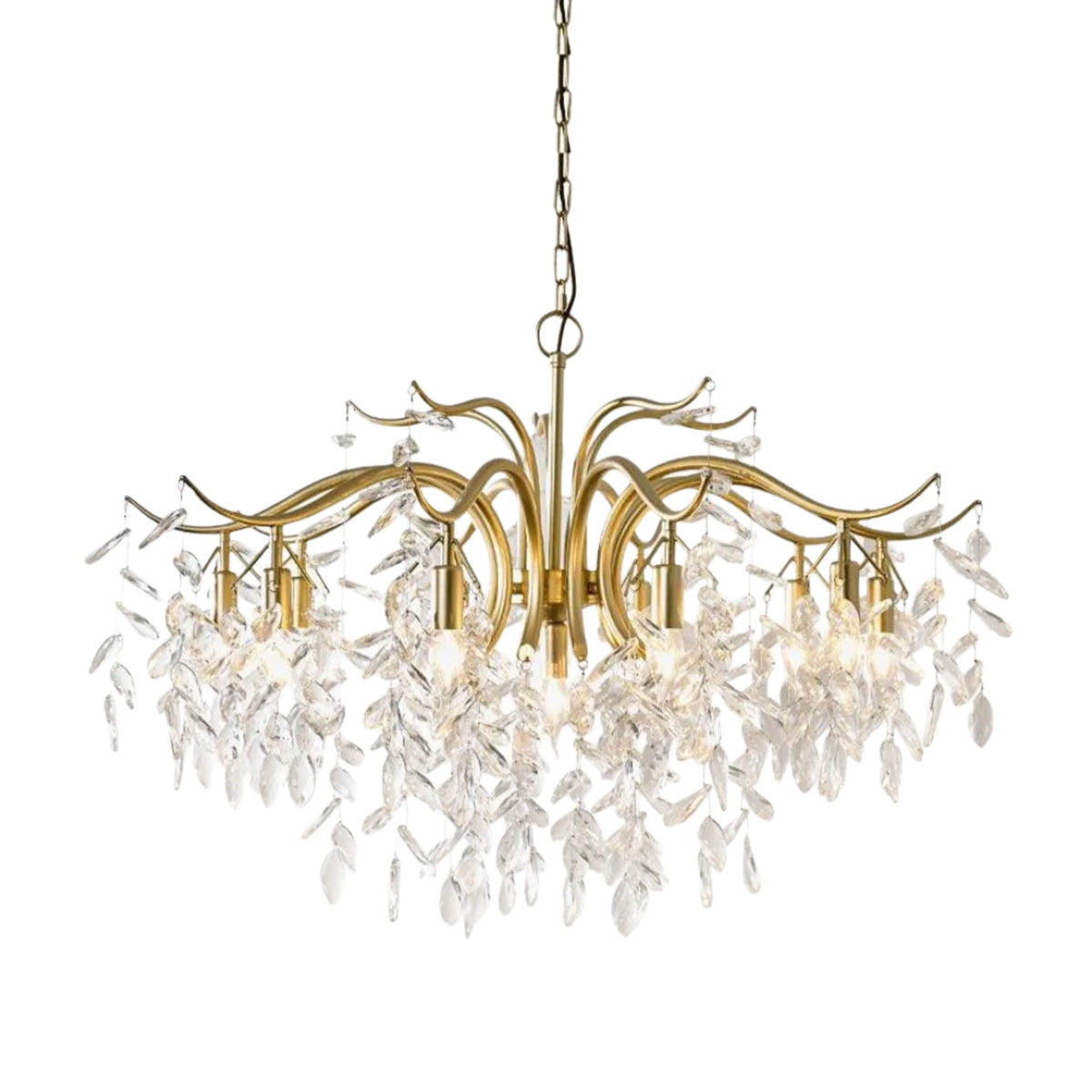 Elegant Brass & Clear Crystal Dorale 7 11 Head Chandelier