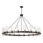 Copper plated modern glass lampshade chandelier 60in 1 Tier / Black