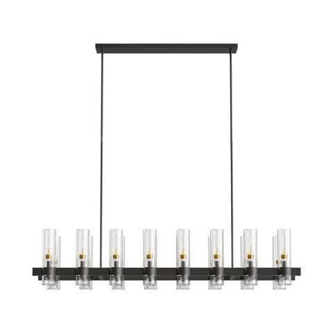 Copper-plated modern glass lampshade chandelier