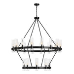 Copper plated modern glass lampshade chandelier 48in 2 Tier / Black