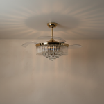 48" Crystal Chandelier Ceiling Fan with Invisible Blades - light off