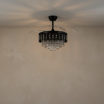 48" Crystal Chandelier Ceiling Fan with Retractable Blades - light off