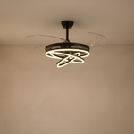 48" Retractable Blade Ceiling Fan with Integrated LED Ring Light - light off