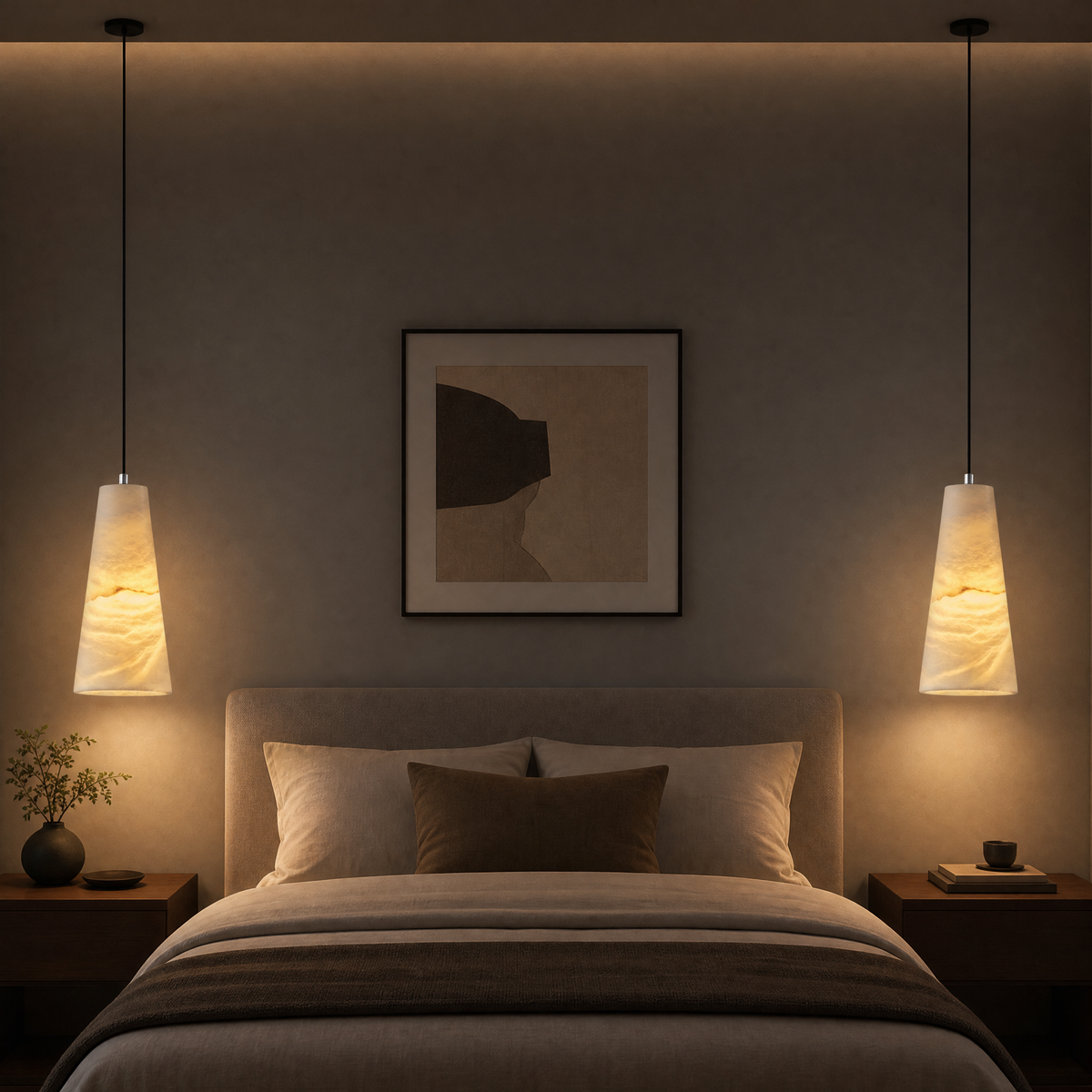910 Cylindrical Alabaster Wall Lamp - Black Single - Change Supplier