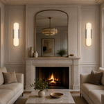 910 Cylindrical Alabaster Wall Lamp - Copper Single