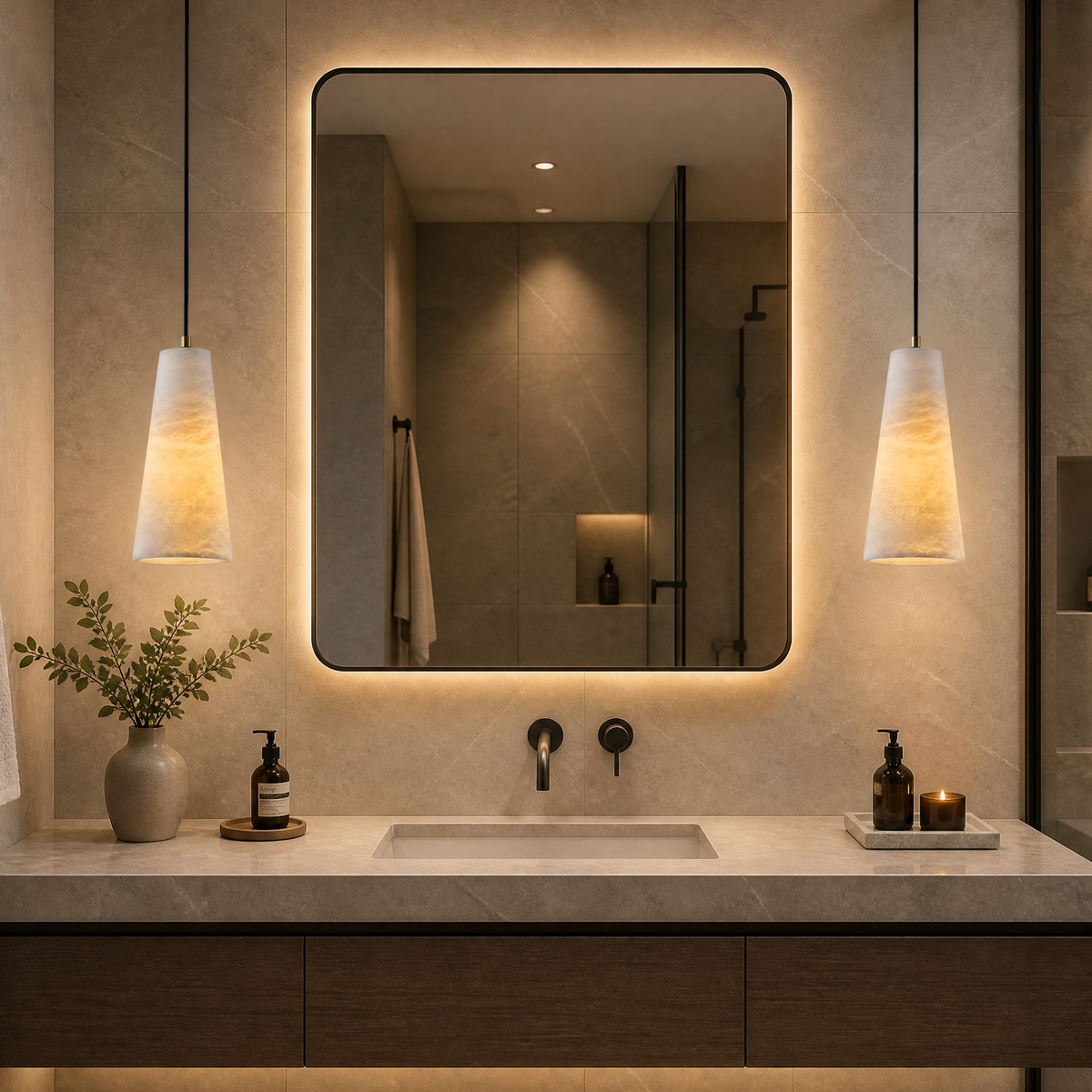 910 Cylindrical Alabaster Wall Lamp - Copper Single - Supplier Replacement