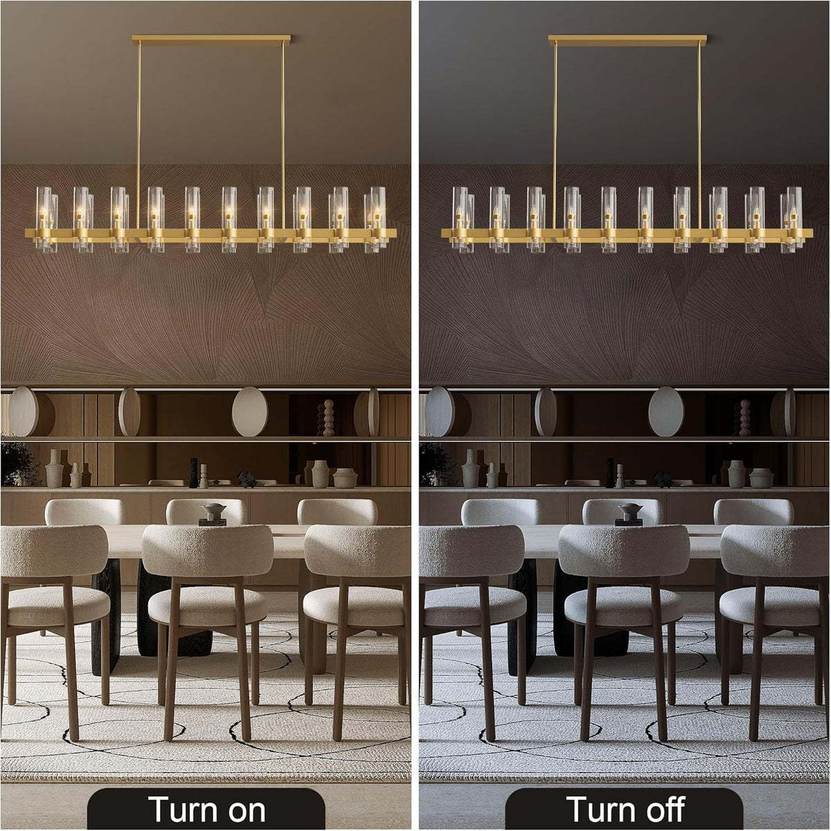 Copper plated modern glass lampshade chandelier