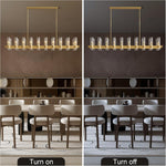 Copper plated modern glass lampshade chandelier