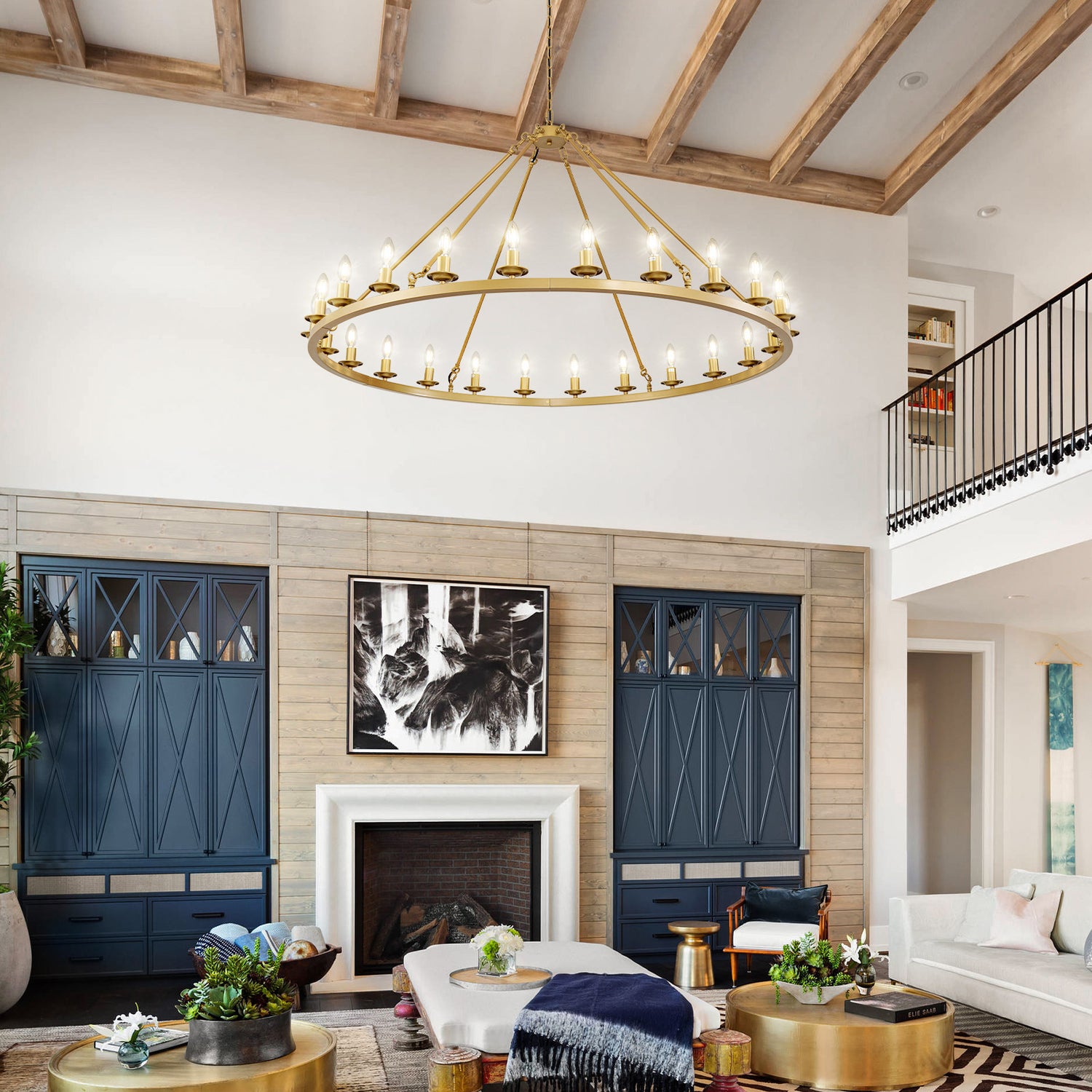 Cartwheel Chandelier 24-Light - Gold