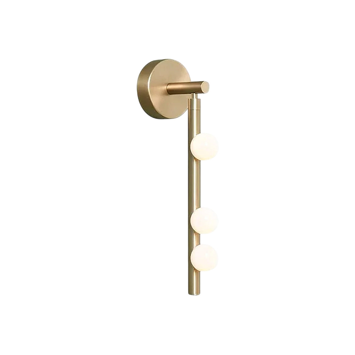 Brass Glass Tube Wall Lamp – Vintage Brass & White Finish