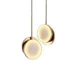Luxurious Brass & Alabaster Moonshade Pendant Light – 8.7’’ Diameter