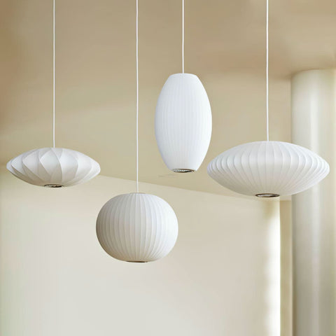 Bubble Pendant Light with Artificial Silk Lampshade - Yiosilamp