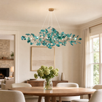 Acrylic Ginkgo Leaf Linear Chandelier for Dining Room Kitchen Island