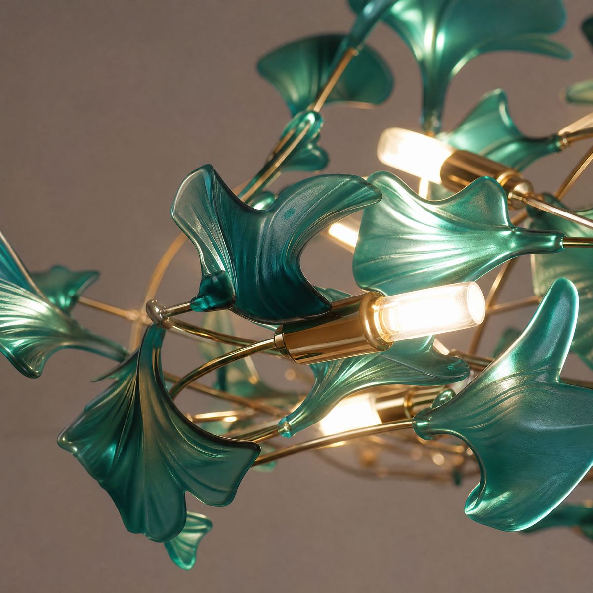 Acrylic Ginkgo Leaf Linear Chandelier for Dining Room Kitchen Island