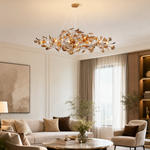 Acrylic Ginkgo Leaf Linear Chandelier for Dining Room Kitchen Island