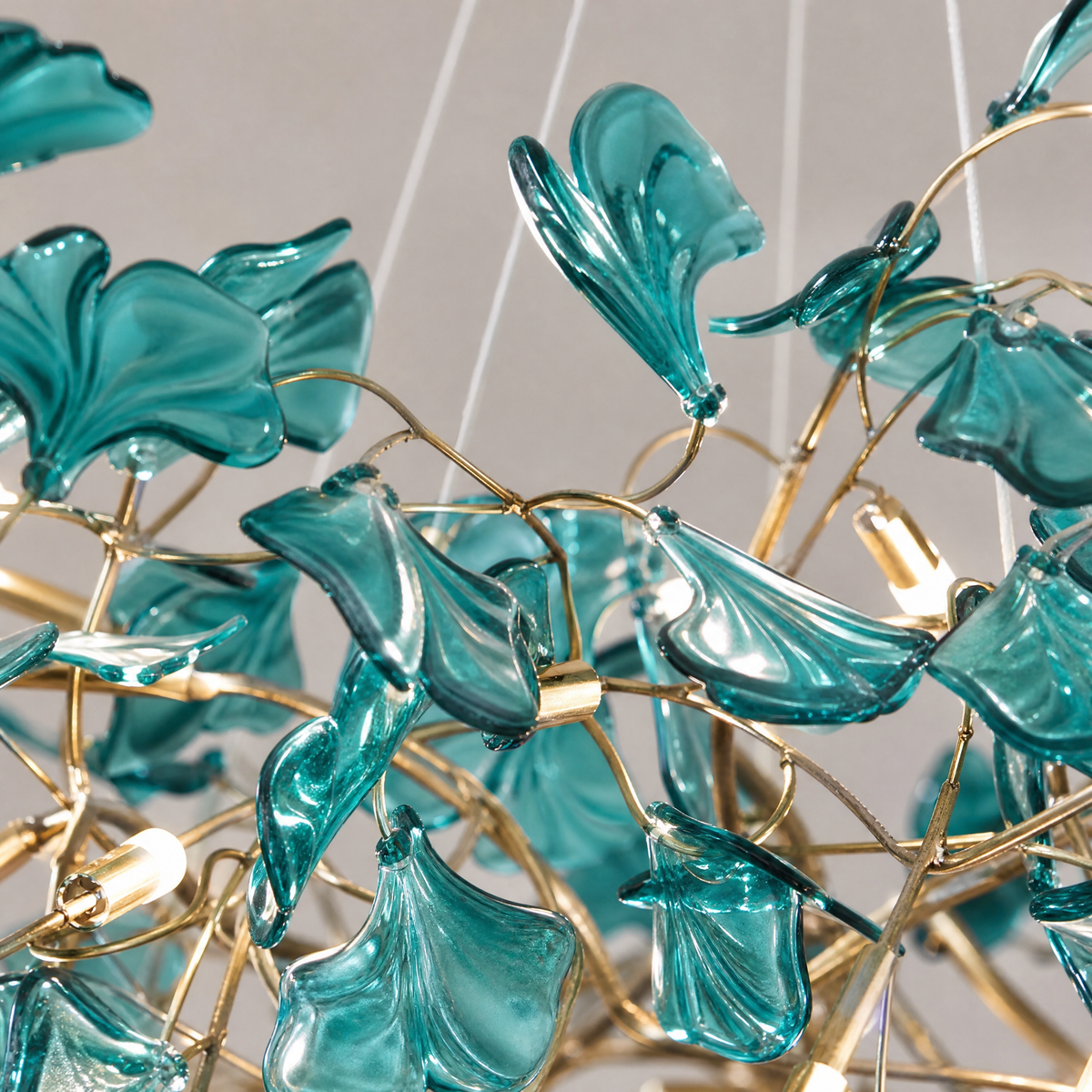 Acrylic Ginkgo Leaf Linear Chandelier for Dining Room Kitchen Island