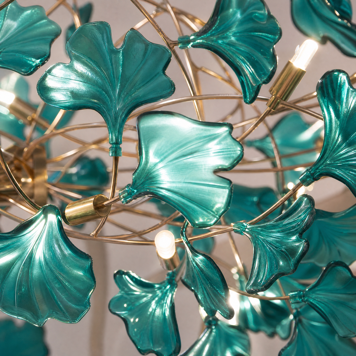 Acrylic Ginkgo Leaf Linear Chandelier for Dining Room Kitchen Island