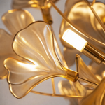 Acrylic Ginkgo Leaf Linear Chandelier for Dining Room Kitchen Island
