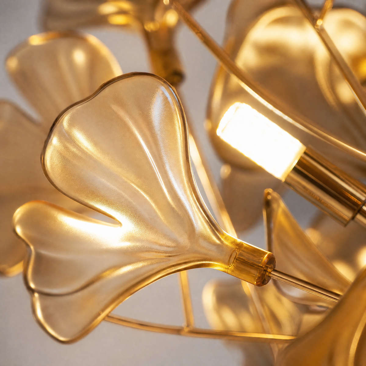 Acrylic Ginkgo Leaf Linear Chandelier for Dining Room Kitchen Island