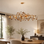 Acrylic Ginkgo Leaf Linear Chandelier for Dining Room Kitchen Island