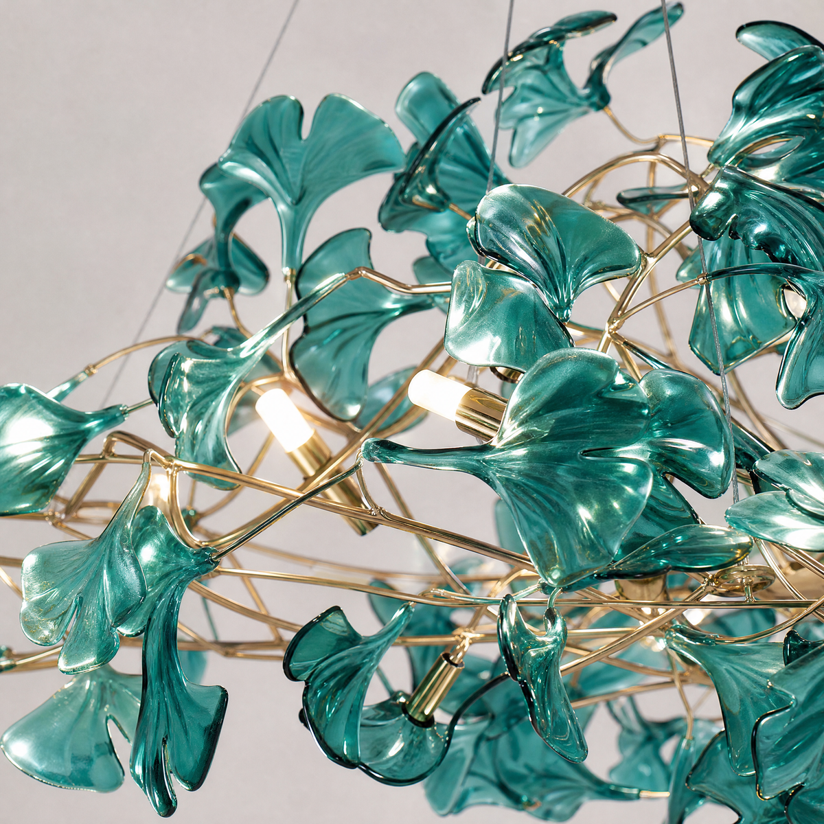 Acrylic Ginkgo Leaf Linear Chandelier for Dining Room Kitchen Island