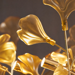 Acrylic Ginkgo Leaf Linear Chandelier for Dining Room Kitchen Island