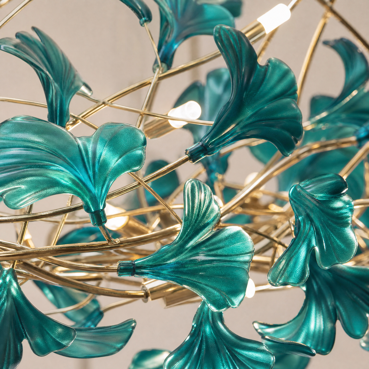 Acrylic Ginkgo Leaf Linear Chandelier for Dining Room Kitchen Island