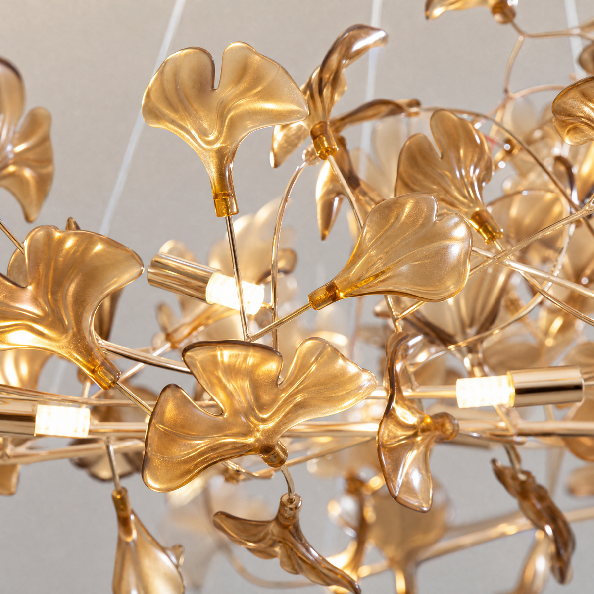 Acrylic Ginkgo Leaf Linear Chandelier for Dining Room Kitchen Island