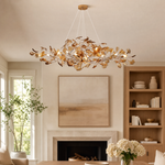 Acrylic Ginkgo Leaf Linear Chandelier for Dining Room Kitchen Island