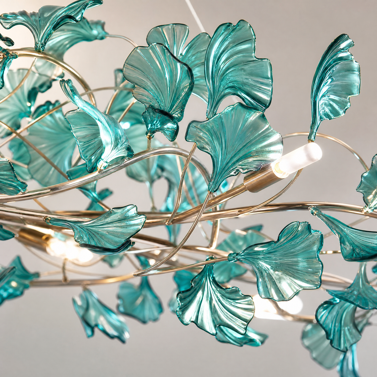 Acrylic Ginkgo Leaf Linear Chandelier for Dining Room Kitchen Island