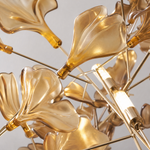 Acrylic Ginkgo Leaf Linear Chandelier for Dining Room Kitchen Island