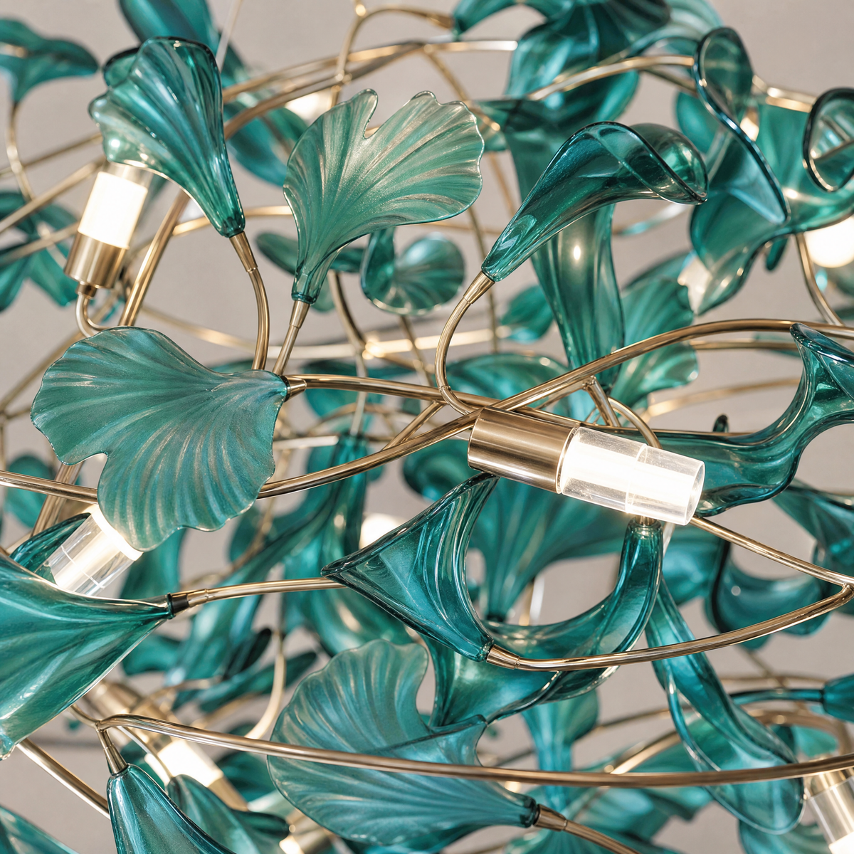 Acrylic Ginkgo Leaf Linear Chandelier for Dining Room Kitchen Island