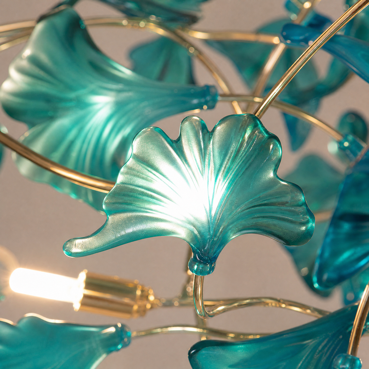 Acrylic Ginkgo Leaf Linear Chandelier for Dining Room Kitchen Island