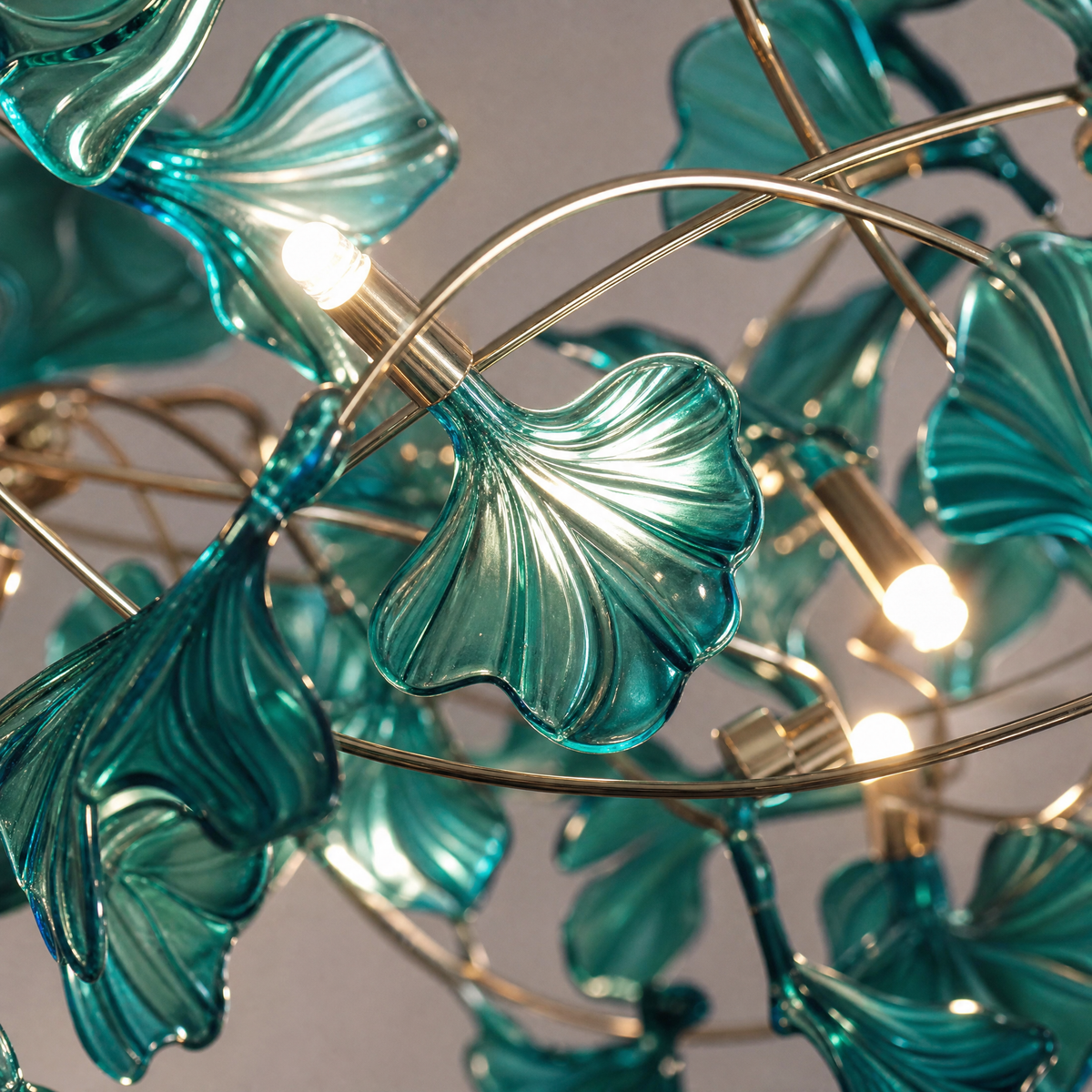 Acrylic Ginkgo Leaf Linear Chandelier for Dining Room Kitchen Island