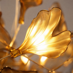 Acrylic Ginkgo Leaf Linear Chandelier for Dining Room Kitchen Island