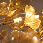 Acrylic Ginkgo Leaf Linear Chandelier for Dining Room Kitchen Island